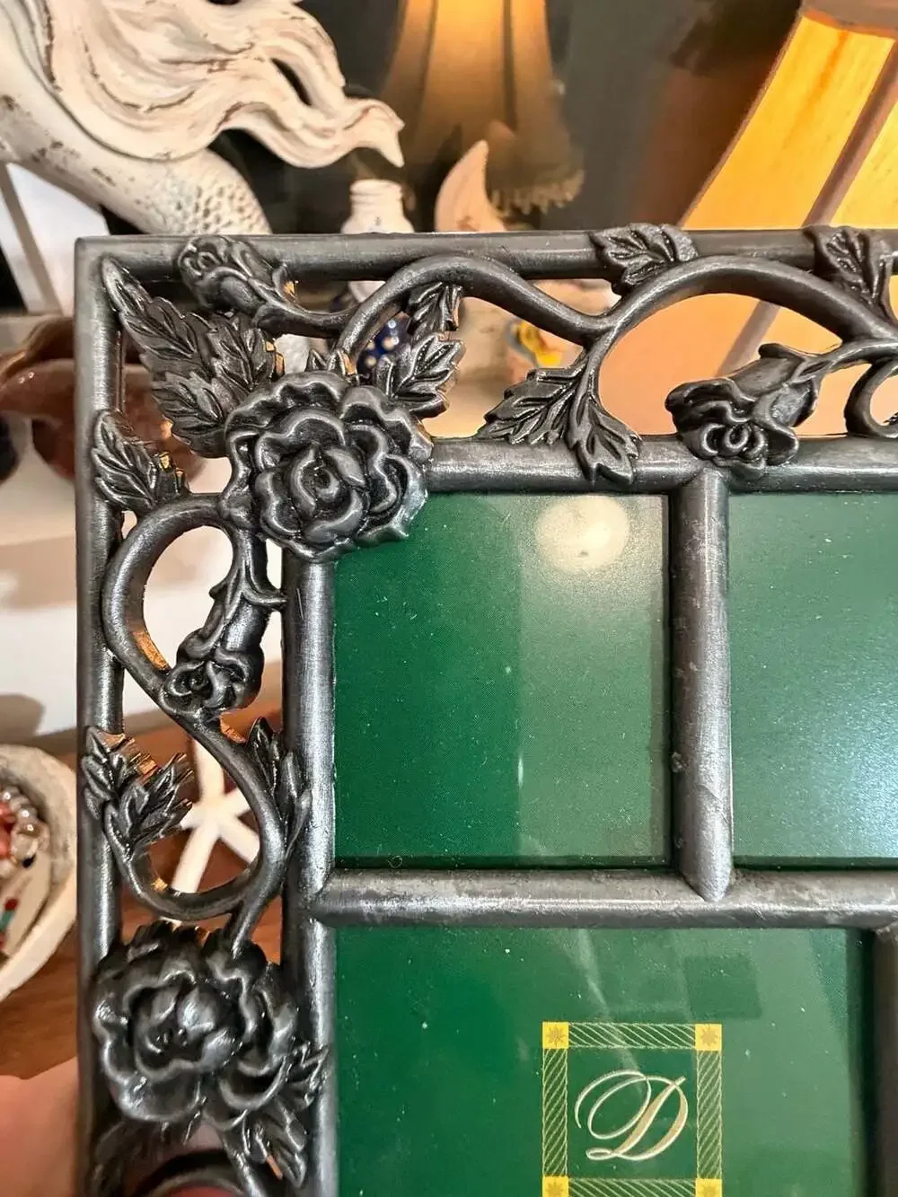 Fetco Home Decor Rose Vine Metal Multi-Opening Floral Picture Frame 5x5